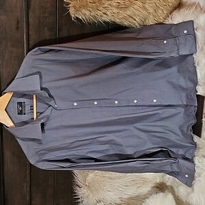 Dockers | Gray and Black Striped Fitted Shirt